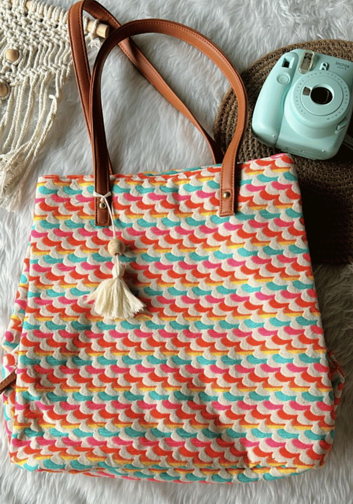 Colourful pop 3 pocket tote