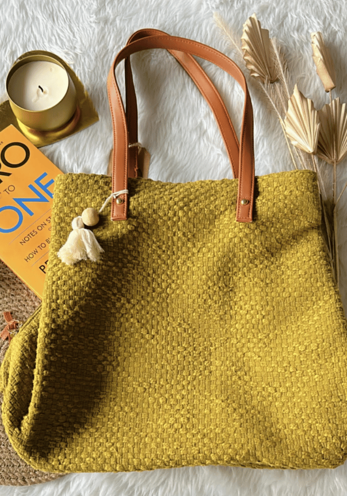 Mustard Magic 3 pocket tote