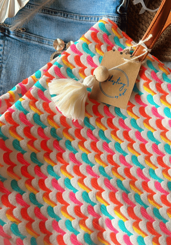 Colourful pop 3 pocket tote