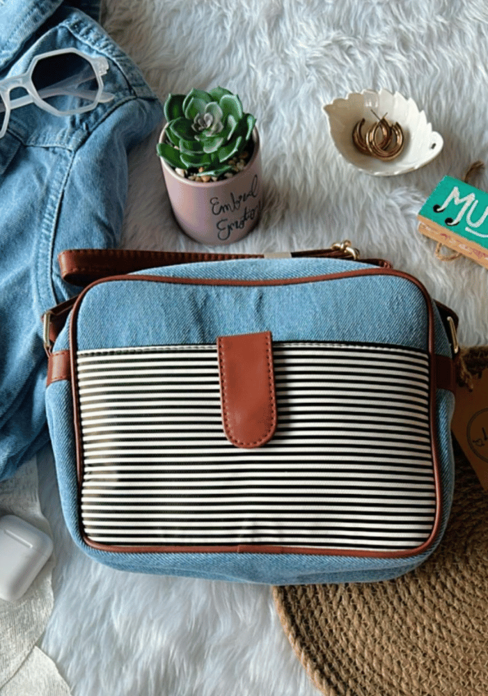 Denim stripes sling